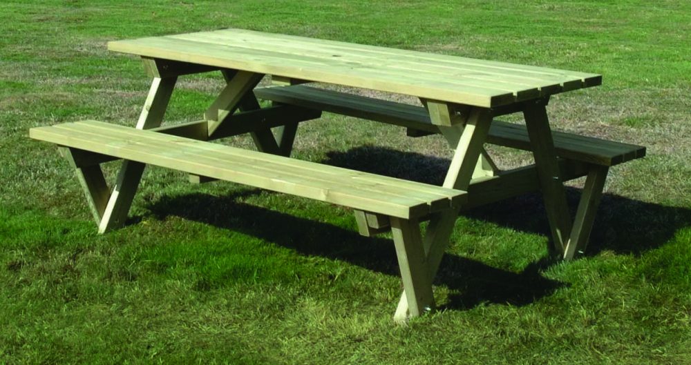 wooden picnic table